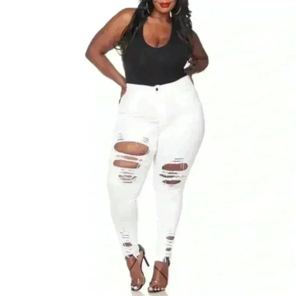 🆕 AEO Plus-size Hi-Rise White Jegging Jeans 20 🆕 - Picture 1 of 14